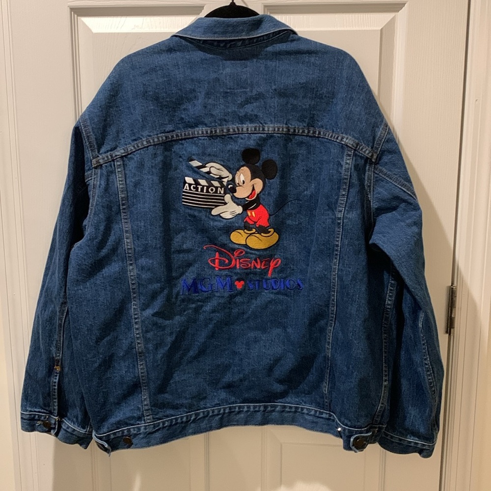 VTG 80s 90s Disney MGM Studios Mickey Mouse Vintage Denim Jacket Mens Size XXL